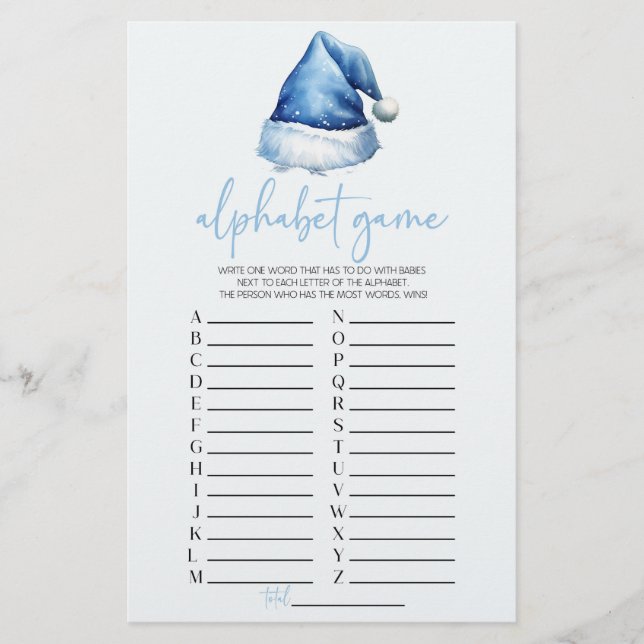 Weihnachtsmannmütze Weihnachten Alphabet Kinderdus Briefpapier (Vorderseite)