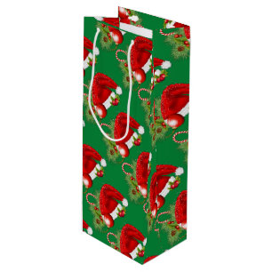 Weihnachtsmannmütze Weihnachtsgrün Geschenktüte Für Weinflaschen