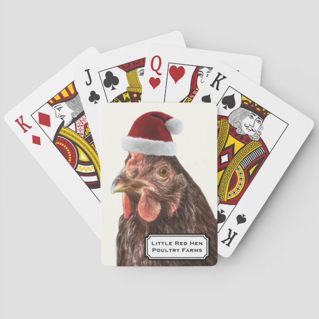 Weihnachtsmannmütze-Weihnachtshuhn Spielkarten (Rückseite)