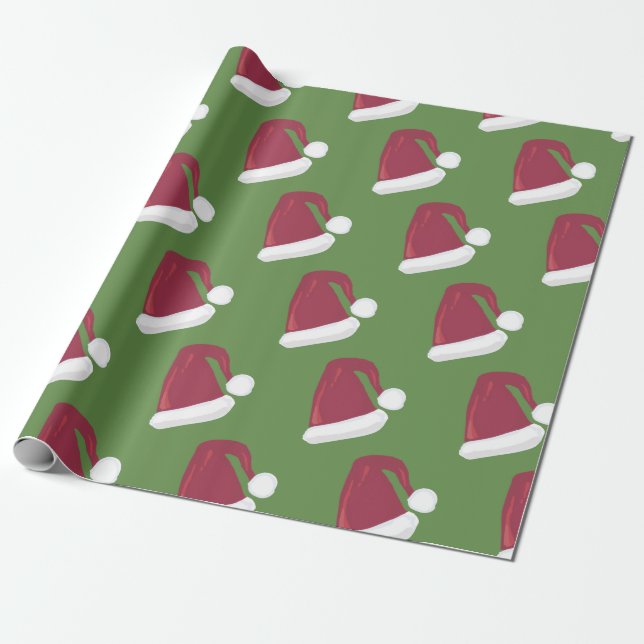 Weihnachtsmannmütze Wrapping Paper Geschenkpapier (Ungerollt)
