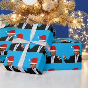 Weihnachtsmannmütze-WRAPPING-PAPIER FÜR DONALD TRU Geschenkpapier
