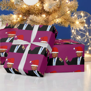 Weihnachtsmannmütze-WRAPPING-PAPIER FÜR DONALD TRU Geschenkpapier