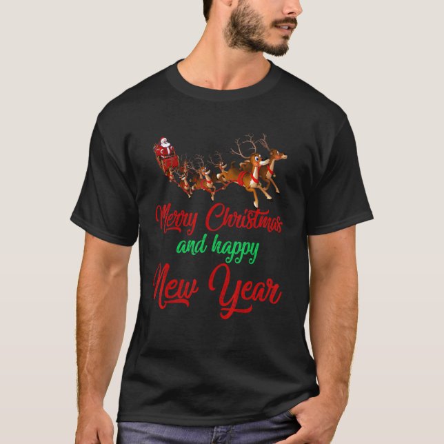 Weihnachtsmannmütze Xmas Pajamas Frohe Weihnachten T-Shirt (Vorderseite)