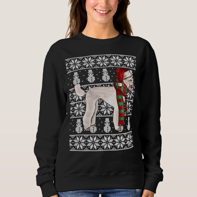 Weihnachtsmannmütze Xmas Poodle Ugly Weihnachten Sweatshirt (Vorderseite)