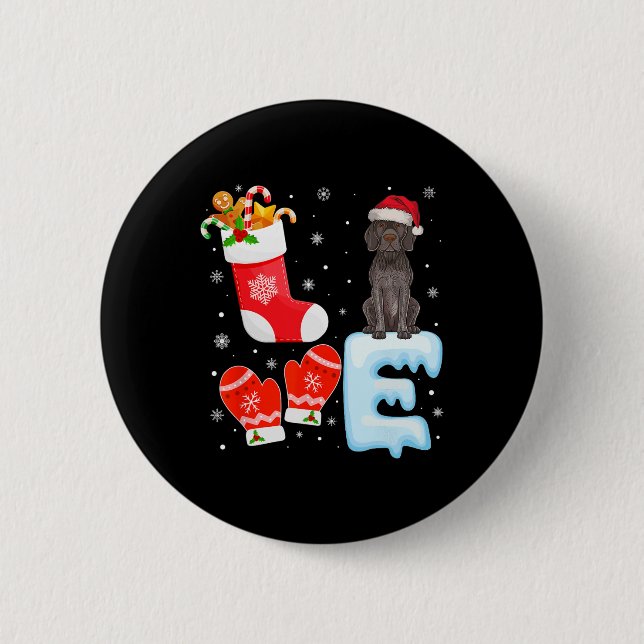 Weihnachtsmannmütze Xmas Strumpf Deutscher Kurzfil Button (Vorderseite)