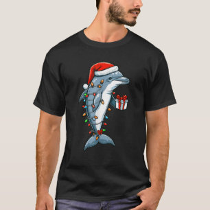 Weihnachtsmannmütze zum Tragen von Delphinen, die T-Shirt