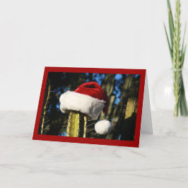 Weihnachtsmannmützekaktus Feiertagskarte