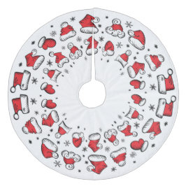 Weihnachtsmannmützen Fleece Weihnachtsbaumdecke