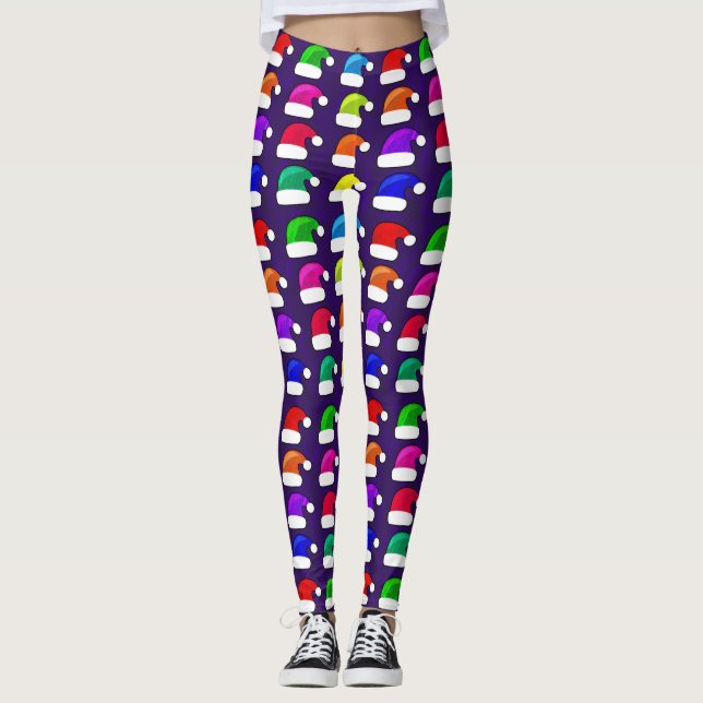Weihnachtsmannmützen Leggings (Vorderseite)