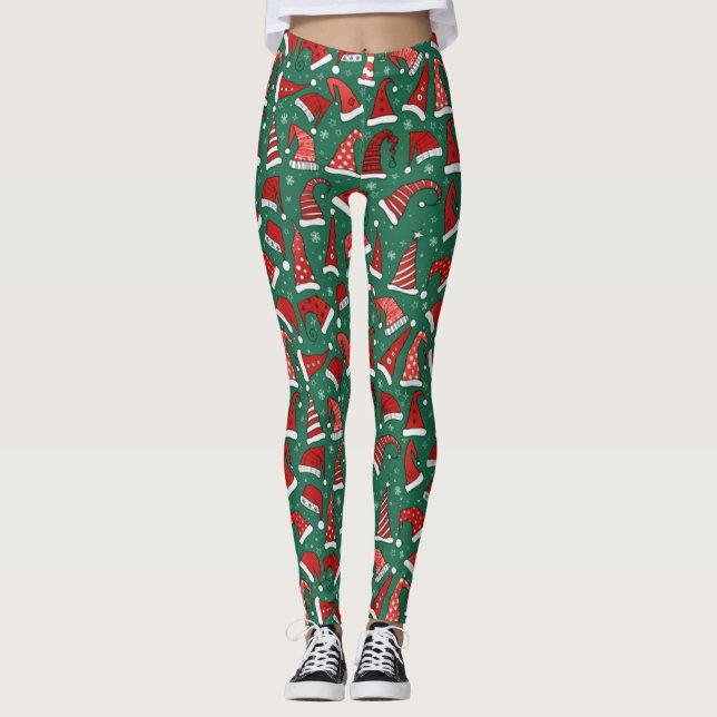 Weihnachtsmannmützen Leggings (Vorderseite)