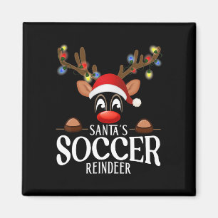 Weihnachtsmanns Fußball-Rentiere Lustige Weihnacht Magnet