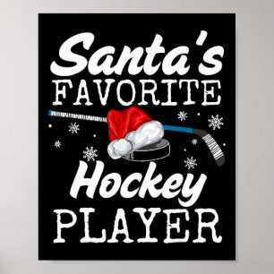 Weihnachtsmanns Hockey-Spieler Weihnachts-Pyjamas Poster