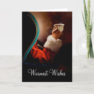 Weihnachtsmanns Kaffeepause Vintage Feiertagskarte