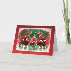 Weihnachtsmanns kleine Helfer Grußkarte Karte