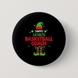 Weihnachtsmanns Lieblings-Basketballtrainer Lustig Button