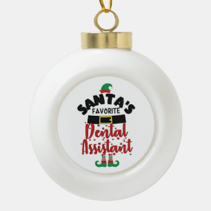 Weihnachtsmanns Lieblings-Dentalassistent Weihnach Keramik Kugel-Ornament