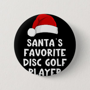 Weihnachtsmanns Lieblings-Disc-Golf-Spieler-Pyjama Button