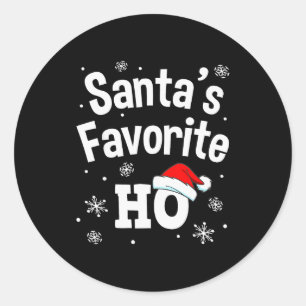 Weihnachtsmanns Lieblings-Ho-Shirt, Erwachsener Un Runder Aufkleber