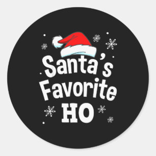 Weihnachtsmanns Lieblings-Ho-Shirt für Erwachsene, Runder Aufkleber