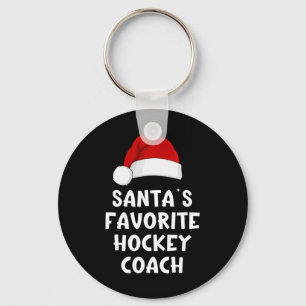 Weihnachtsmanns Lieblings-Hockey-Trainer Lustiger Schlüsselanhänger