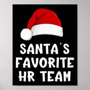 Weihnachtsmanns Lieblings-HR-Team Lustige Personal Poster