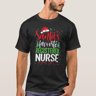 Weihnachtsmanns Lieblings-Registrierte-Krankenschw T-Shirt