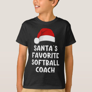 Weihnachtsmanns Lieblings-Softball-Trainer Lustige T-Shirt