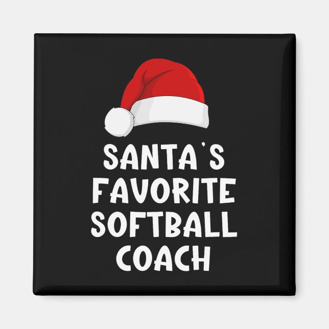 Weihnachtsmanns Lieblings-Softll-Coach Lustiger Xm Magnet (Vorne)