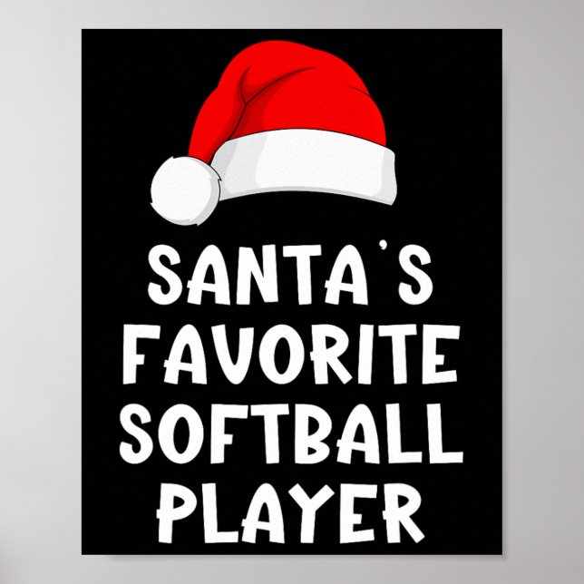Weihnachtsmanns Lieblings-Softll-Player Lustiger X Poster (Vorne)
