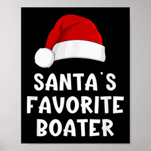 Weihnachtsmanns Lieblingsbooter Lustiges Pajama-Bo Poster