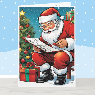 Weihnachtsmann's Naughty & Nice Liste Namen hinzuf Feiertagskarte