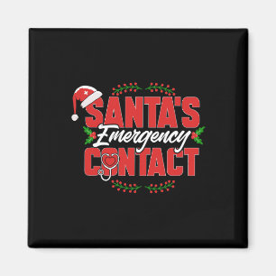 Weihnachtsmanns Notfallkontakt. Krankenschwester Magnet