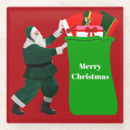 Weihnachtsmanns Riesensack-Achterbahn Glasuntersetzer