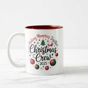 Weihnachtsmannschaft 2025 passende Familengruppe X Zweifarbige Tasse