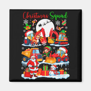 Weihnachtsmannschaft Baustellen LKW Bagger San Magnet