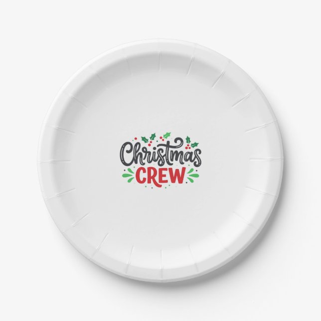 Weihnachtsmannschaft Festliche Feiertage Pappteller (Vorderseite)