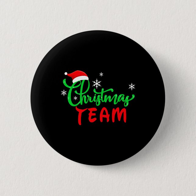 Weihnachtsmannschaft Funny Family Matching Geschen Button (Vorderseite)