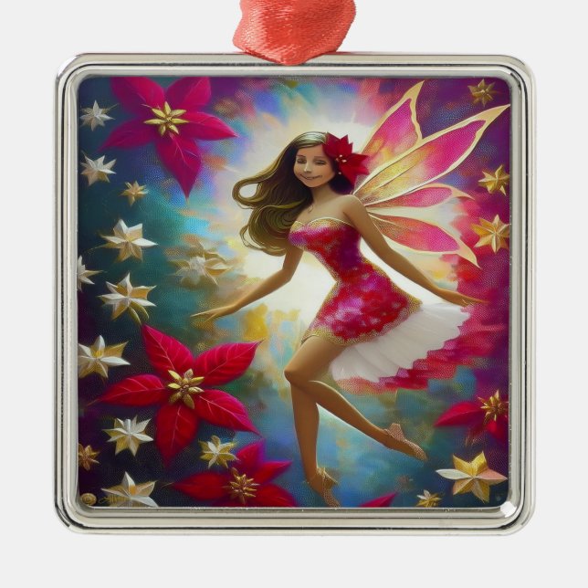 Weihnachtsmannschaft - Hellbraune Haare Ornament Aus Metall (Vorne)