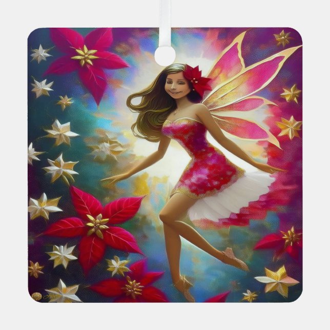 Weihnachtsmannschaft - Hellbraune Haare Ornament Aus Metall (Vorderseite)