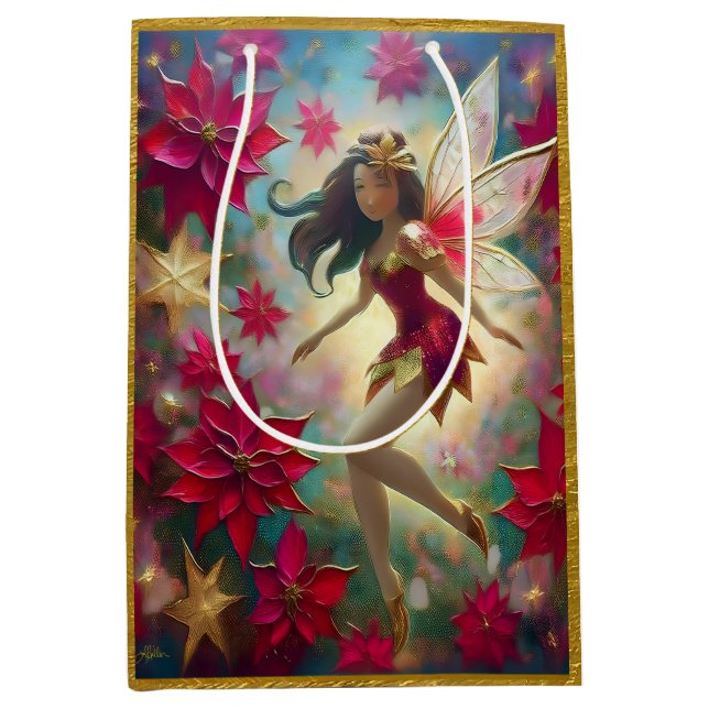 Weihnachtsmannschaft - Mittelbraune Haare Mittlere Geschenktüte (Vorderseite)