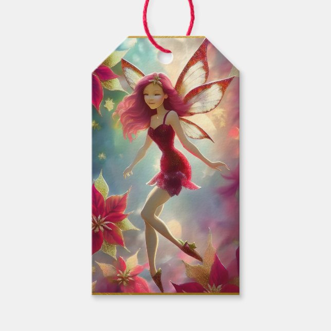 Weihnachtsmannschaft - Rose Rotes Haar Geschenkanhänger (Vorderseite)