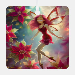 Weihnachtsmannschaft - Rose Rotes Haar Ornament Aus Metall