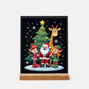 Weihnachtsmannschaft Santa Giraffe Elf Dabbing pas Acrylschild