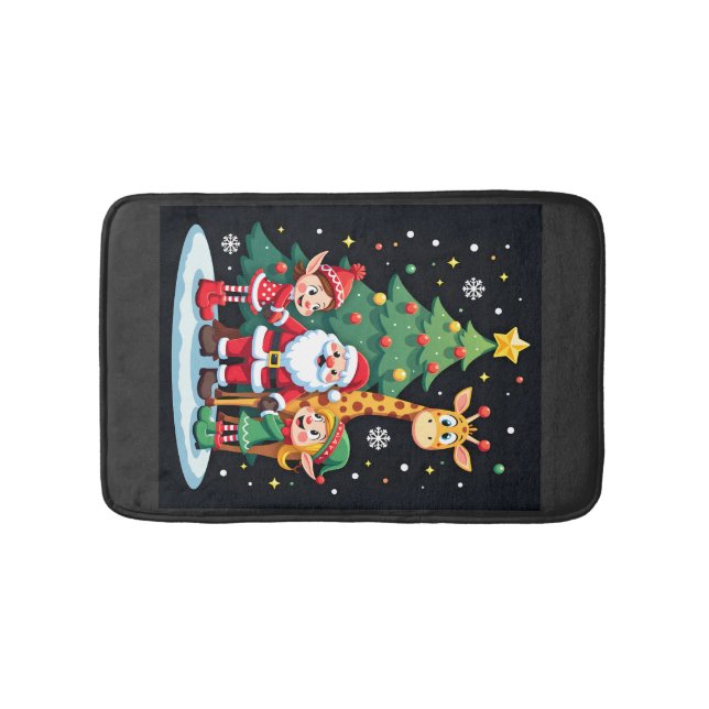 Weihnachtsmannschaft Santa Giraffe Elf Dabbing pas Badematte (Vorderseite)