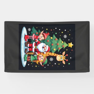 Weihnachtsmannschaft Santa Giraffe Elf Dabbing pas Banner
