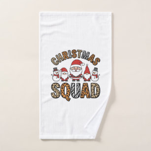 Weihnachtsmannschaft Santa Schneemann Leoparden-Dr Handtuch