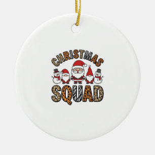 Weihnachtsmannschaft Santa Schneemann Leoparden-Dr Keramik Ornament