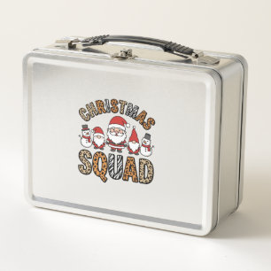Weihnachtsmannschaft Santa Schneemann Leopardendru Metall Brotdose