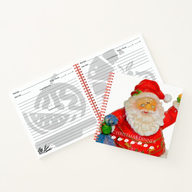 Weihnachtsmannschaft Weihnachts-Abendessen Rezepte Notizbuch (Innenseite)