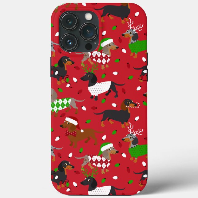 Weihnachtsmäntel Dackel Case-Mate iPhone Hülle (Rückseite)
